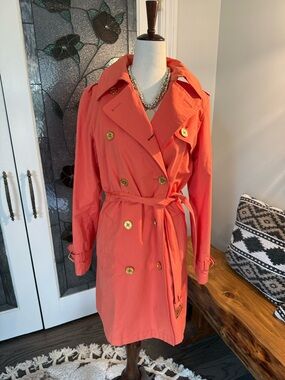 Ralph Lauren Women's Coral Double-Breasted Trench Coat